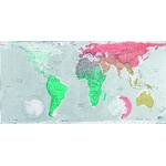 The Future Mapping Company World map, glossy green and red-gold, magnetic