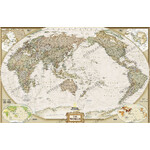 Mappemonde National Geographic Carte mondiale antique centrée sur le Pacifique