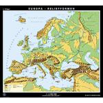 Klett-Perthes Verlag Continent map Europe relief/landscape forms (P) 2-seitig