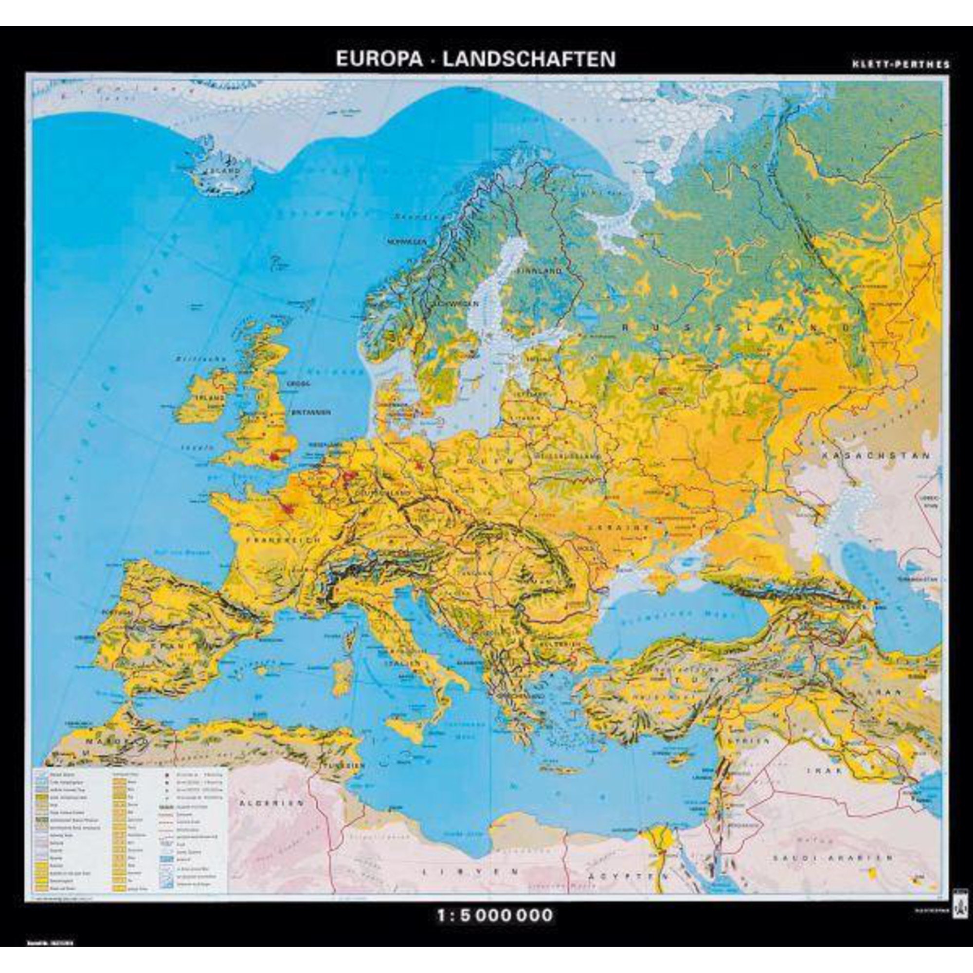 Klett Perthes Verlag Kontinent Karte Europa Landschaften