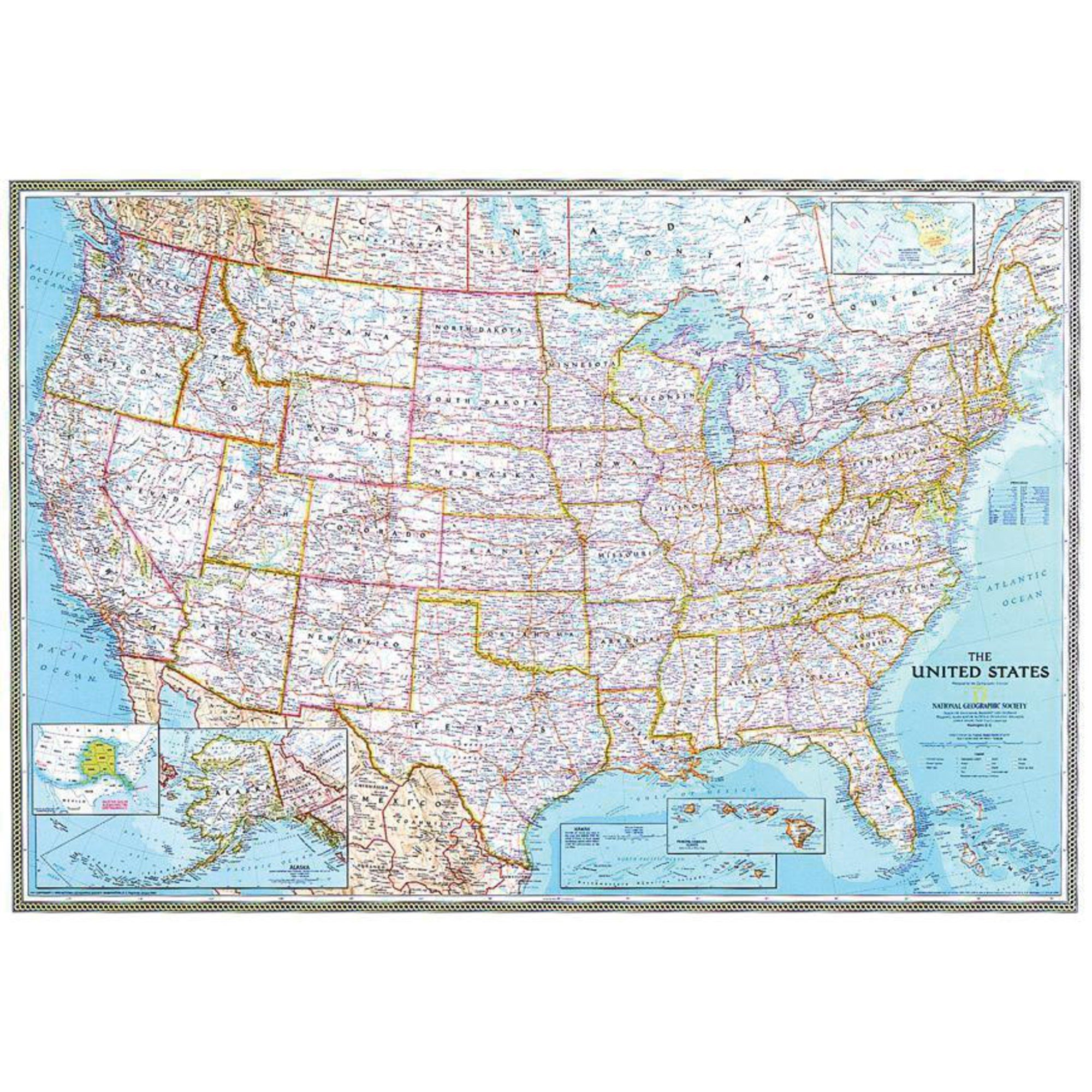 National Geographic Mappa Carta Politica Degli Usa Formato Gigante