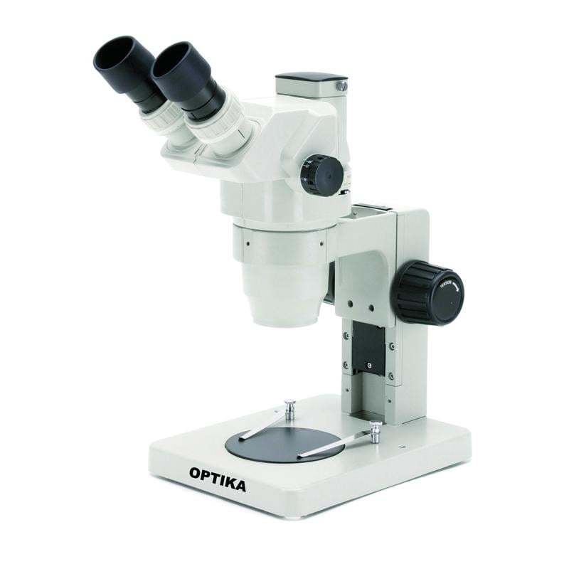 Optika SZR2 trinocular stereo zoom microscope, simple stand