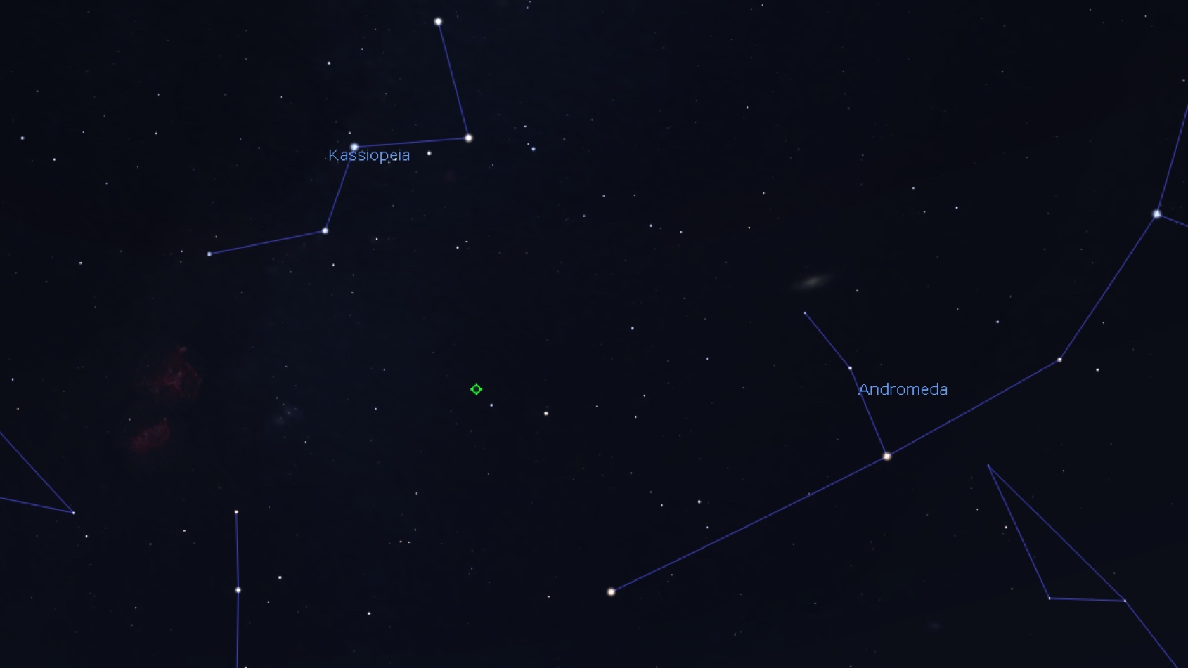 Aufsuchkarte für den kleinen Hantelnebel, Stellarium