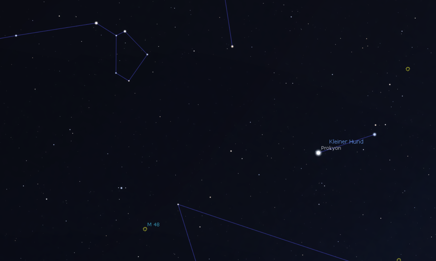 Der offene Sternhaufen M48, Stellarium