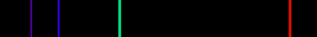 Esempio di uno spettro a linee di emissione (Fonte: Wikipedia)