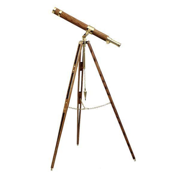 brass telescope with tripod