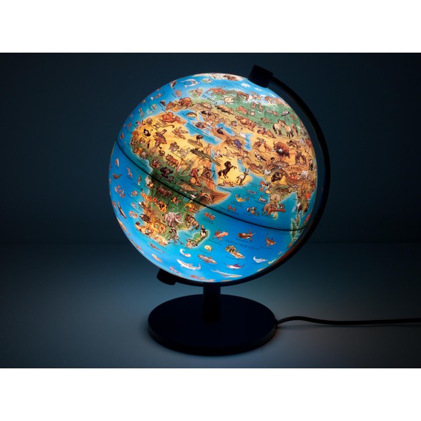 Stellanova Globus 28cm Kinderglobus Leuchtglobus beleuchtet Urzeit Dinosaurier