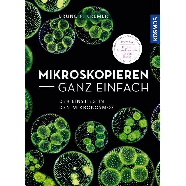 Omegon microscoopset, Binoview, 1000x, led, accessoires voor prepareren, boek over microscopie