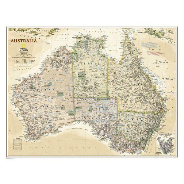 National Geographic Mapa antiguo de : Australia