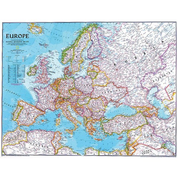 National Geographic Mappa Continentale Europa politica grande