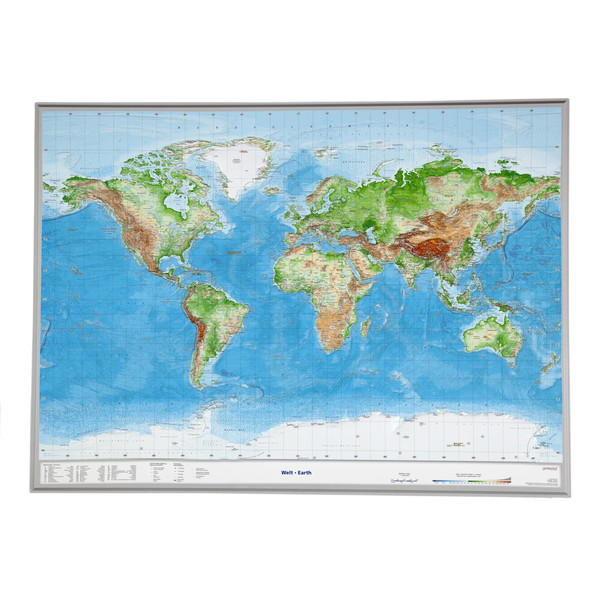 vooroordeel plug galerij Georelief Large 3D relief map of the world (in German)