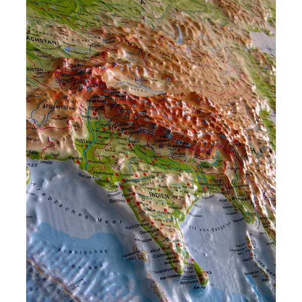 Geo Institut Mapamundi Mapa Mundial De Mapa En Relieve Del Mundo Linea Silver Fisico En Sueco