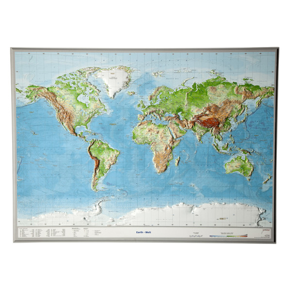 harta lumii relief Georelief World relief map, large, 3D