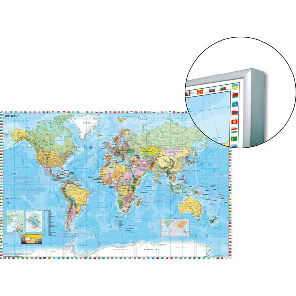 Stiefel Mappa del Mondo Planisfero su pannello (in inglese)