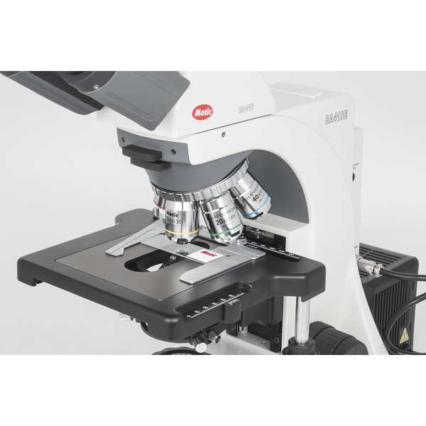 Motic Microscopio BA410 Elite, trino, Hal, 100W, 40x-1000x