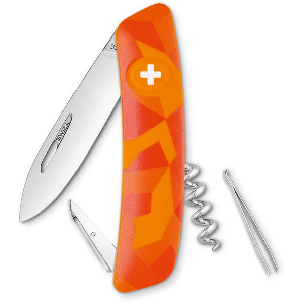 SWIZA Knives C01 Swiss Army Knife, LUCEO Camo Urban Orange