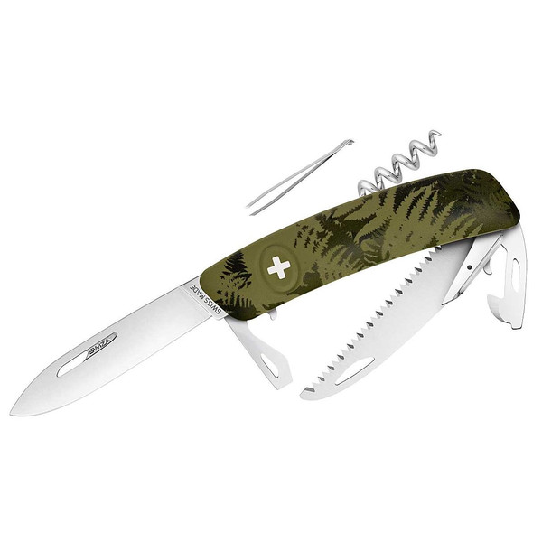 SWIZA Knives C05 Swiss Army Knife, SILVA Camo Fern khaki
