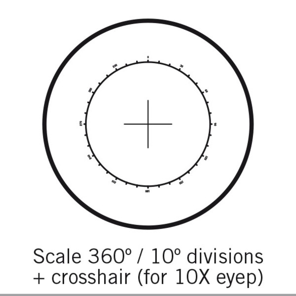 Motic reticolo 360°/10°, solo per 10X, Ø 25 mm (SMZ-161)