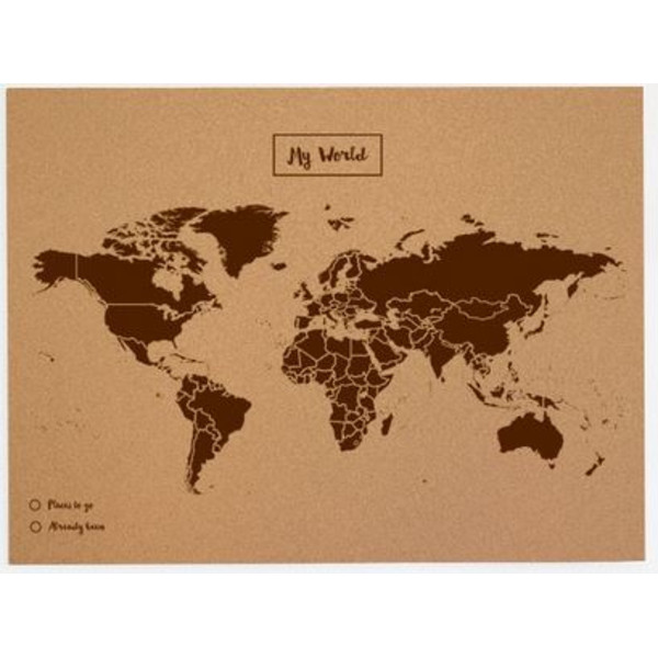  Karte der Welt-Kork mit Europa 45x60cm braun, Miss Wood Woody Map L  