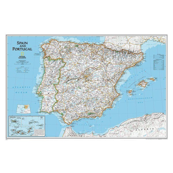 National Geographic Mappa Spagna e Portogallo