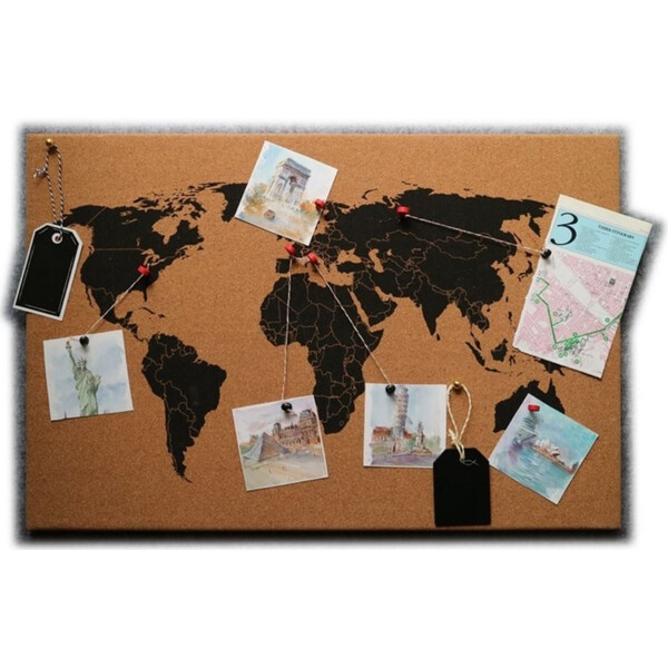 Idena World map on cork