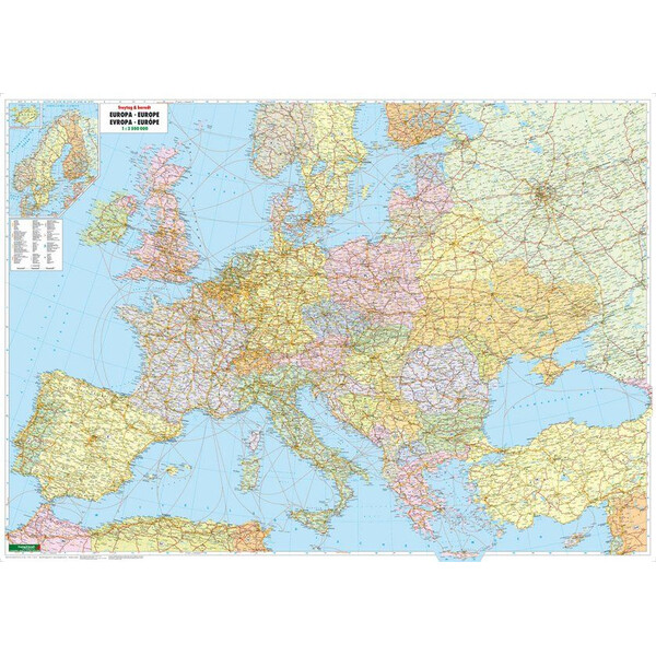 Freytag Berndt Kontinent Karte Europa Politisch Mit Metallleisten