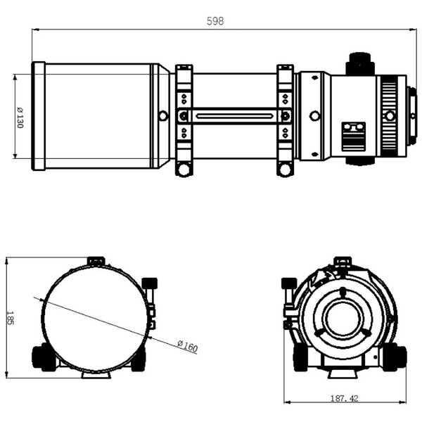 Omegon Apochromatischer Refraktor Pro APO AP 121/678 Quintuplet OTA