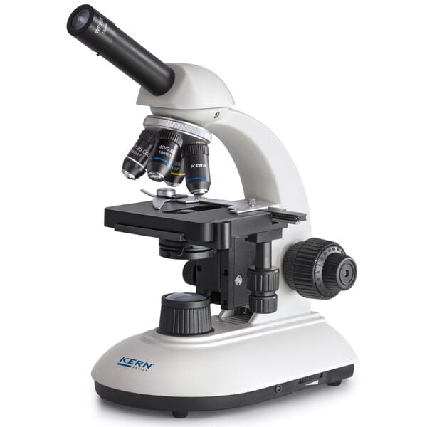 Kern Microscopio Mono Achromat 4/10/40/100, WF10x18, 3W LED, OBE 111