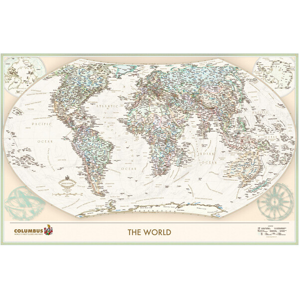 Columbus Mappa del Mondo The World Executive (100x65)