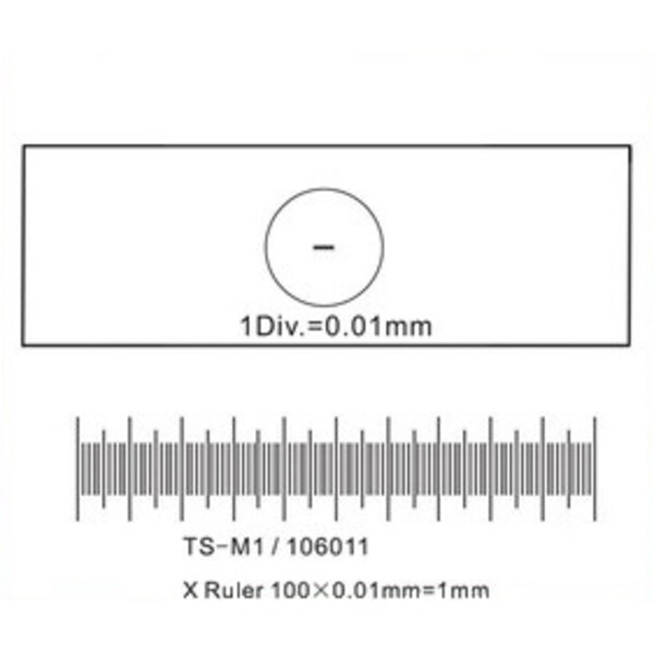 ToupTek Kalibrierungs Objektträger, Linien (X) 1mm/100 Div.x0.01mm