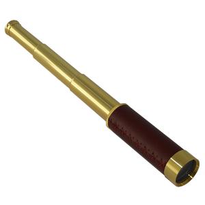 Omegon 12x30 brass pocket telescope with storage box made of wood