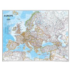 National Geographic Mapa de continente Europa política, laminado