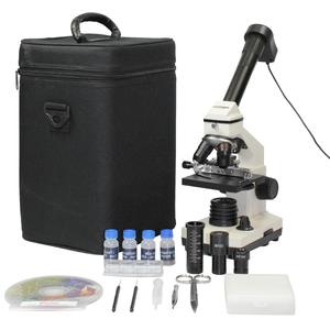 Omegon Microscópio Mikroskopier-Set, MonoView 1200x,  Kamera, Mikroskopie Standardwerk, Präparationsausrüstung