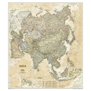 National Geographic mapa estilo antigo da Ásia