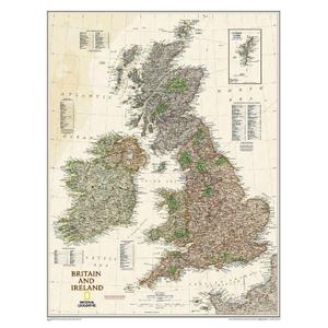 National Geographic antique map of the British Isles and Ireland