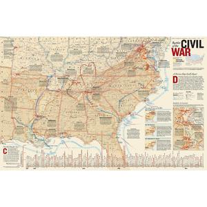 Carte géographique National Geographic Amerik. guerre civile
