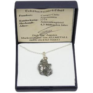 Campo del Cielo iron meteorite on silver chain