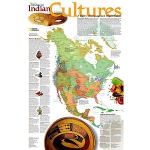 National Geographic Mapa kontynentów Kultury indiańskie
