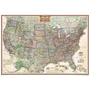 National Geographic The antique USA map politically, groïoe