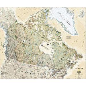 National Geographic Antica mappa del Canada laminata