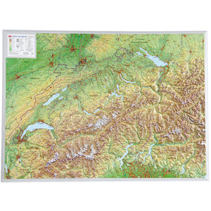 Georelief Landkarte Schweiz (77x57) 3D Reliefkarte