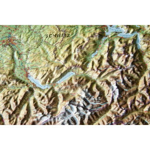 Georelief Landkarte Schweiz groß, 3D Reliefkarte