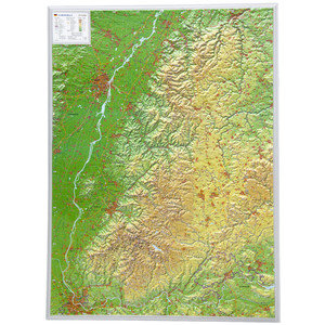 Georelief Regional-Karte Schwarzwald groß, 3D Reliefkarte