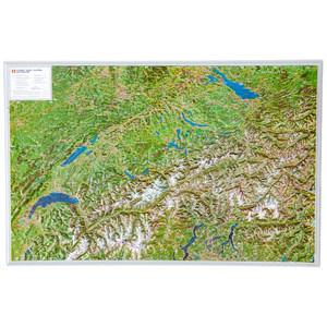 Georelief Landkarte Schweiz mit Luftbild