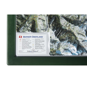 Georelief 3D Karte Berner Oberland mit Holzrahmen