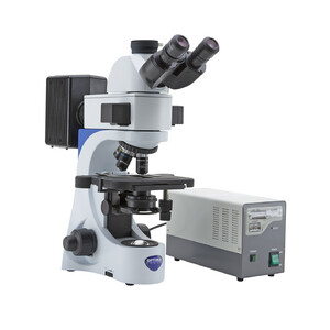 Optika B-383FL, trinocular microscope, B & G filter