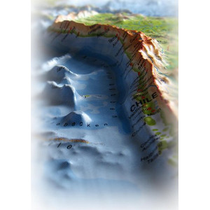 geo-institut Weltkarte Reliefkarte Welt Silver line physisch Englisch