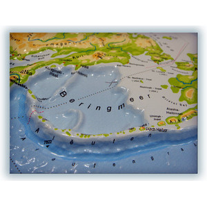 geo-institut Weltkarte Reliefkarte Welt Silver line physisch