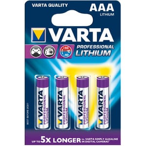 Varta Pack 4 Batteries Lithium Micro (AAA) professionnelles