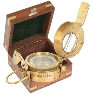 Kasper & Richter San Salvador Nostalgic Prism compass in wooden dipslay case 